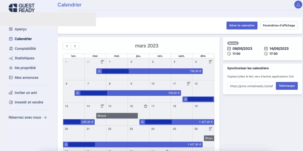 TABLEAU DE SUIVI PROPRIETAIRE GUESTREADY