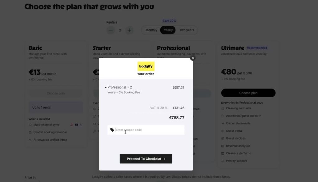 Ajout code Promo Lodgify