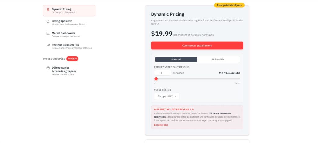 Pricelabs Tarifs